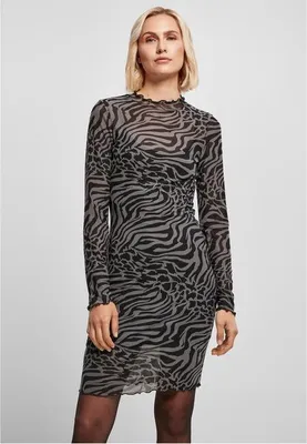 Image de Urban Classics Ladies AOP Double Layer Dress asphalt/black - S