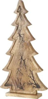 Produktbild von Deko-Aufsteller Percha H76cm aus Mango-Holz Tanne Weihnachts-Baum Advent X-Mas