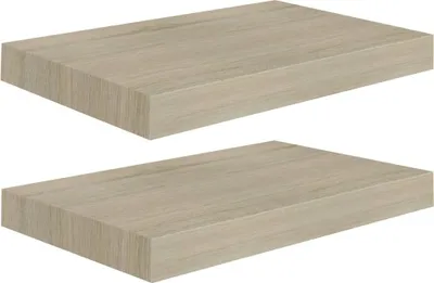 Image de Étagères murales flottantes 2 pcs chêne 40x23x3,8 cm MDF