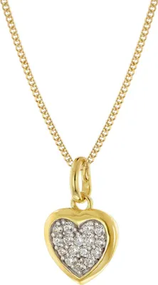 trendor 68430 Damen Herz-Anhänger Gold 333 mit goldplattierter Panzerkette 1
