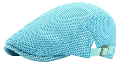 Zdjęcie produktu dla Uniwersalna czapka z daszkiem typu baskenmütka, oddychająca, z siateczką, rozmiar 55-60 cm, kolor: błękitny