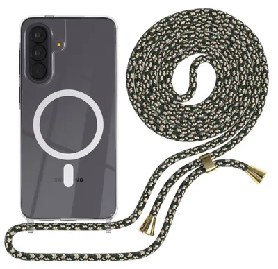 Produktbild von EAZY CASE - Handykette kompatibel mit Samsung Galaxy A57, Kette zum Umhängen, Handyhülle stoßfest, Silikonhülle mit Band, Transparente Hülle, Band in Grün