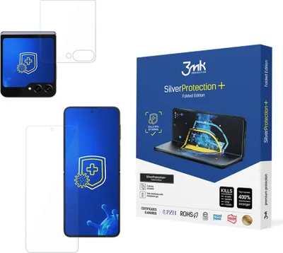 Produktbild von 3mk Display Antimikrobielle Schutzfolie SilverProtection+ für Samsung Galaxy Z Flip 6 0,21mm Self-Heal