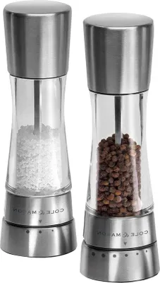 Obrázek produktu pro Přesný mlýnek na sůl a pepř z nerezové oceli a akrylu, 19 cm