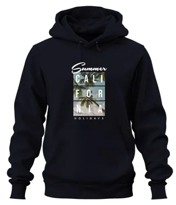 Immagine prodotto di Felpa con cappuccio, ideale per le vacanze estive in California, colore blu navy, taglia XXL