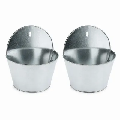 Produktbild von Zink Wandampel Wandtopf Pflanzgefäß 19x10xH11/20cm Garten Pflanztopf Metall Topf
