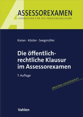 Produktbild von Die öffentlich-rechtliche Klausur im Assessorexamen