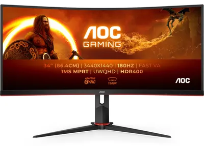 Image de Moniteur AOC G2 CU34G2XP 86,4 cm (34") 3440 x 1440 pixels UltraWide Quad HD LED Noir, Rouge