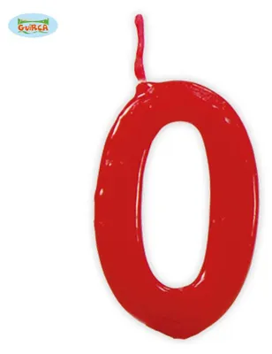Produktbild von rote Kerze Nummer 0 - Deko Geburtstag Kuchen ca. 5,5 cm
