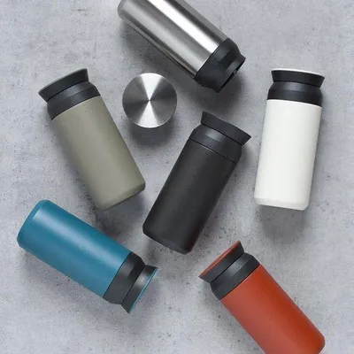 Produktbild von Famanu Reisebecher 500 ML - Isothermisch, Doppelwandig, Schwarz