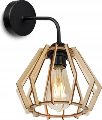 Image de Applique Murale Moderne Et Unique En Bois Avec Éclairage Led