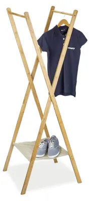 Kleiderständer Bambus klappbar 155,5x50x57,5 cm Natur