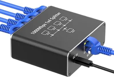Zdjęcie produktu dla Rozgałęźnik sieciowy – rozgałęźnik Ethernet – rozgałęźnik internetowy – przełącznik sieciowy – przełącznik 8-portowy