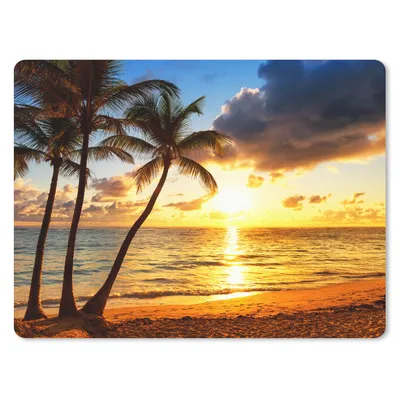 Produktbild von MuchoWow® Mauspad Mousepad Strand - Horizont - Sonnenuntergang - Palme - Meer 40x30 cm - Mousepads - Maus Mat - Pad - Mausunterlage - Anti Rutsch