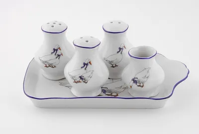 Zdjęcie produktu dla Zestaw kółek do posypywania, gęsi, czeska porcelana, Leander, 5 szt