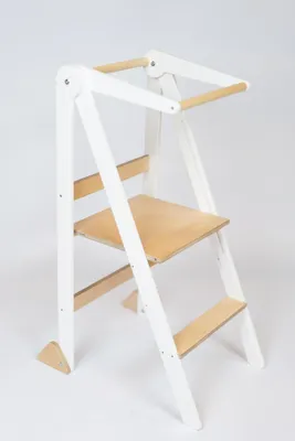 Immagine prodotto di leg&go Torre di apprendimento pieghevole con barra di sicurezza rimovibile, in legno, bianco