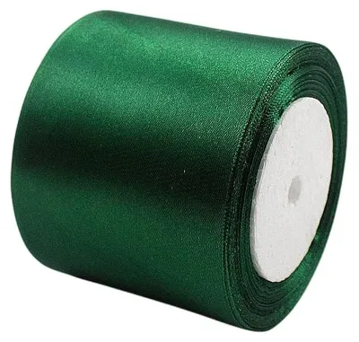 Produktbild von Satinschleife, Geschenkband, Dunkelgrün, 75 mm breit - 23 Meter Länge für Dekoration