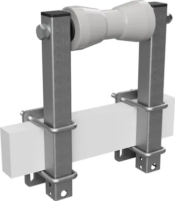Zdjęcie produktu dla Poliuretanowa rolka stępki z podporami roll pomoc do wodowania przyczepy z łodzią ocynkowany SUPROD, B=180, L=350 mm, szary