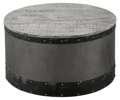 Produktbild von MASSIVMOEBEL24.DE Couchtisch Mango 78x78x43 grau lackiert HEAVY INDUSTRY #163