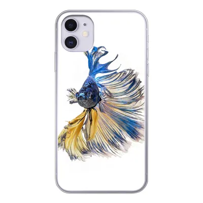 Produktbild von MuchoWow® Handyhülle Schutzhülle Hülle für iPhone 11 Fisch - Schwanz - Blau Silikon Softcase Handy Hülle - Handytasche