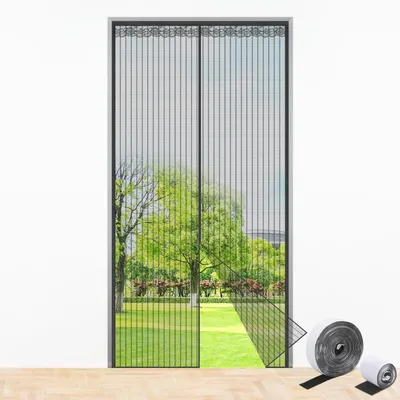 Produktbild von Fliegengitter Tür 90x210cm mit Magnetverschluss und Klettband ohne Bohren