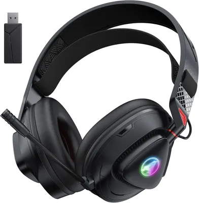 Produktbild von Gaming Headset für PS5, PS4, PC,Bluetooth-Kopfhörer mit 50 Stunden Akku, Gaming-Headset mit Mikrofon mit Geräuschunterdrückung,RGB Licht