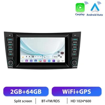 Produktbild von Für Mercedes E‑Klasse W211/W219 2002–2009 - 2-DIN Android 13 Autoradio - CarPlay - 17,8 cm Touchscreen 1024×600 - 2 GB RAM 64 GB ROM - GPS RDS - 4×45 W