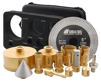Obrázok produktu pre Sada diamantových rezačiek – 13 kusov, závit M14 – priemer 6-110 mm