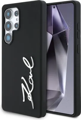 Immagine prodotto di Karl Lagerfeld Silicone Metal Signature Logo Custodia per Samsung Galaxy S25 Ultra Black