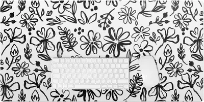 Produktbild von Blumenskizze – Schreibtischunterlage – Rutschfeste Tischunterlage – Schreibtischmatte für Büro & Zuhause – Schreibunterlage – Mauspad – Tischmatte – 90 x 45 cm