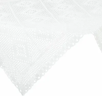 Produktbild von EUROFIRANY | Tischtuch - Tischdecke - weiße Mitteldecke - 85 x 85 cm - gehäkelt