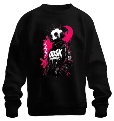 Produktbild von ODSK POHFPRNK Cyberpunk Maske Techwear Japan Y2K Futuristic Sweatshirt Pullover, Schwarz, L