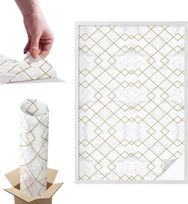 Zdjęcie produktu dla Folia zapewniająca prywatność - 146x100 cm - kolorowe szkło / witraż - nieprzezroczysta i dekoracyjna - samoprzylepna dekoracyjna folia szklana - ochrona przed promieniowaniem UV, łatwa w montażu - geometryczne linie