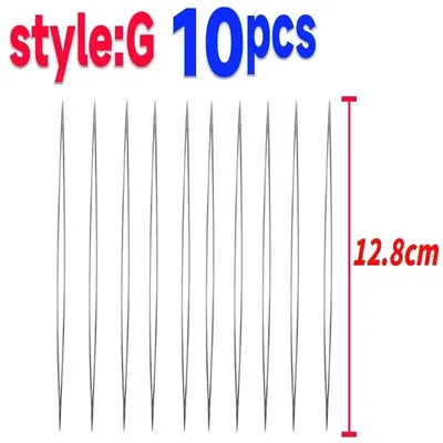 Immagine prodotto di Perline con occhiello grande, pieghevoli - Confezione da 10 pezzi - Acciaio inossidabile - Diametro 0,5 mm - Lunghezza 5,5–12,8 cm - Ideali per la creazione di gioielli