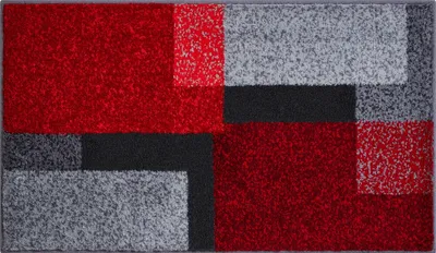 Produktbild von Roter Polyacryl Badteppich 70x120cm 20mm Höhe rutschfest schnelltrocknend