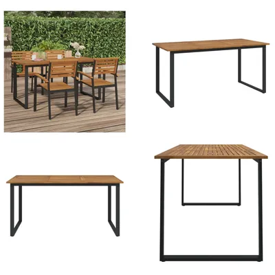 Produktbild von vidaXL Gartentisch mit Beinen in U Form 160x80x75 cm Massivholz Akazie - Gartentisch - Gartentische - Außentisch - Terrassentisch