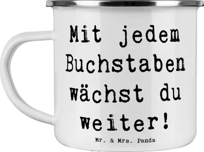 Produktbild von Mr. & Mrs. Panda Haferl Spruch Schulanfang Inspiration - Weiß - Geschenk, Teetasse, Zuversicht, ermutigend, Schulbeginn, Lebenshilfe, Geschenke, Motivtasse, Schulstarter
