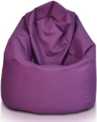 A purple beanbag chair.