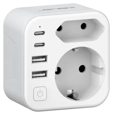 Productafbeelding van 6 in 1 Reisadapter met USB-poorten voor wereldwijd gebruik