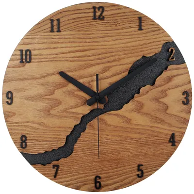 Produktbild von Wanduhr Ohne Tickgeräus Holz Modern Wanduhren für Büro, Wohnzimmer, Küche, Schule Kinderzimmer (30cm)