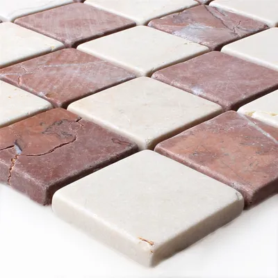 Produktbild von Mosaikfliesen Naturstein Marmor Random 32x32x8mm
