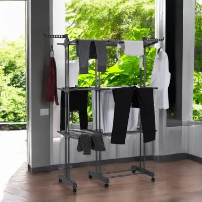 Image de Etendoir - JE CHERCHE UNE IDEE - Extensible - 3 Étages - Gris