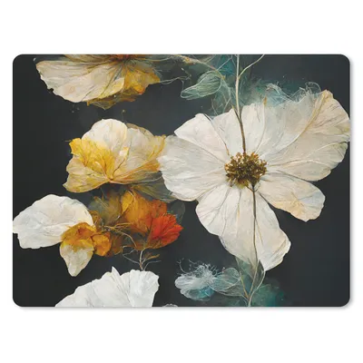 Produktbild von MuchoWow® Mauspad Mousepad Blumen - Pflanzen - Schwarz - Weiß 23x19 cm - Mousepads - Maus Mat - Pad - Mausunterlage - Schreibtischunterlage - Mauspad