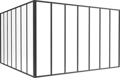 Produktbild von Glasierte pulverbeschichtete Aluminium-Eckwand - B 210 x B 210 x H 130 - Schwarz - BAYVIEW