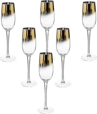 Produktbild von Secret de Gourmet 6x Champagnerglaser/Floten - gold - 210 ml