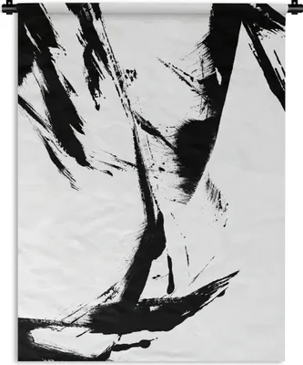 Produktbild von MuchoWow® Wandteppich Wandbehang Farbe - Schwarz - Abstrakt 150x200 cm Tapisserie Dekoration Wandtuch - Wandaufhängung - Moderner
