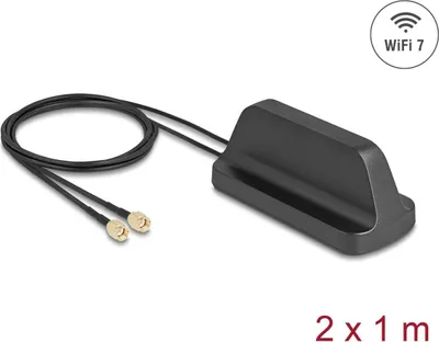 Produktbild von DELOCK WiFi 7 Antenne 2x RP-SMA Stecker 2,4 - 4,0 dBi omnidi