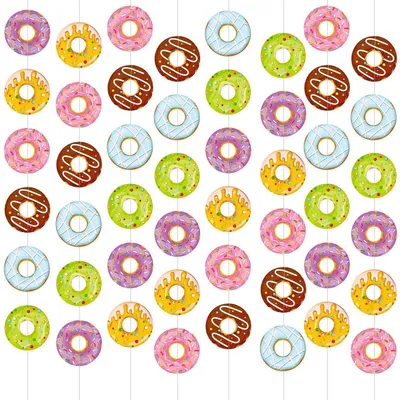 Produktbild von Donut Banner 8 Stück Papier Girlande für Party Dekoration