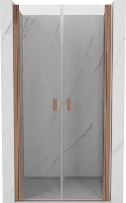 Produktbild von Mexen Mist Duschdrehtür 90 cm, transparent, gebürstetes Kupfer - 8A7-090-000-65-00