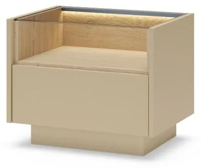 Image de FURNLUX Table de chevet Hiro B, beige, 54 cm / Couleur principale : beige / Dimensions : 54 x 44 x 40 cm